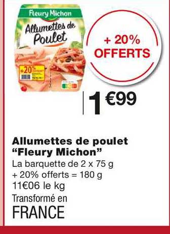 allumettes de poulet "fleury michon"