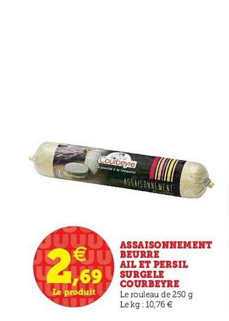 assaisonnement beurre ail et persil surgelé courbeyre