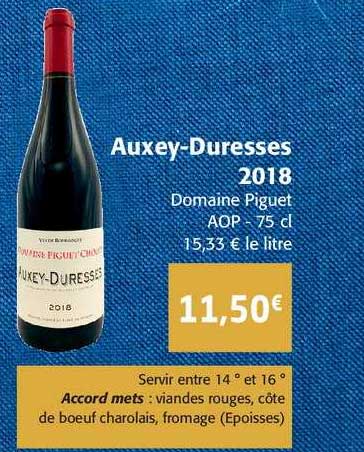 auxey duresses 2018 domaine piquet aop