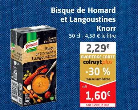 bisque de homard et langoustines knorr