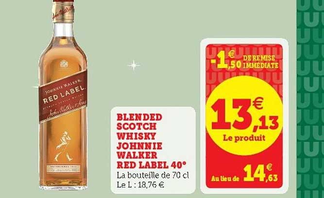 blended scotch whisky johnnie walker red label 40°