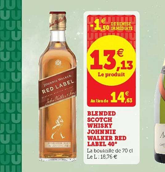 blended scotch whisky johnnie walker red label 40°
