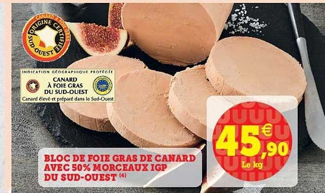 Bloc De Foie Gras De Canard Avec 50% Morceaux Igp Du Sud-ouest