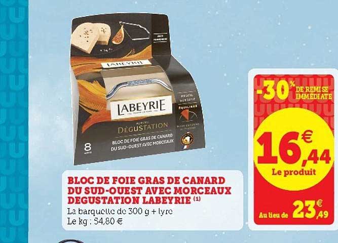 bloc de foie gras de canard du sud-ouest avec morceaux dégustation labeyrie