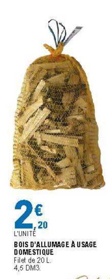 bois d'allumage à usage domestique