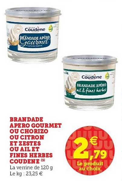 brandade apero gourmet ou chorizo ou citron et zestes ou ail et fines herbes coudene