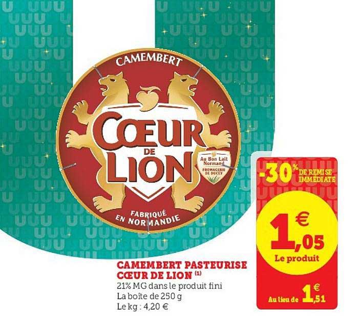 Camembert Pasteurisé Cœur De Lion