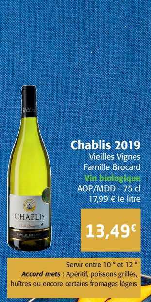chablis 2019 vieilles vignes famille brocard