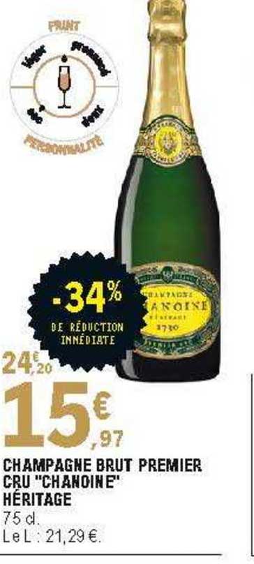 Champagne Brut Premier Cru "chanoine" Héritage -34% De Réduction Immédiate