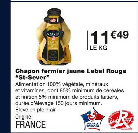 chapon fermier jaune label rouge "st-sever"