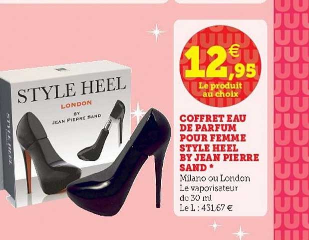 coffret eau de parfum pour femme style heel by jean pierre sand