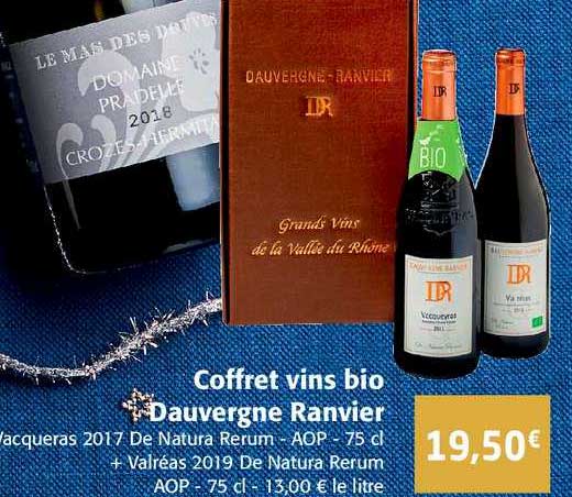 coffret vins bio dauvergne ranvier vacqueras 2017 de natura rerum aop