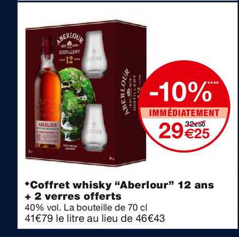 coffret whisky aberlour 12 ans 2 verres offerts