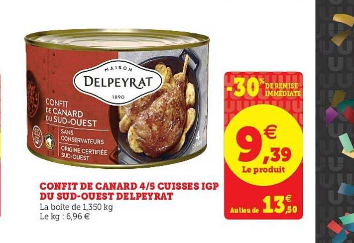 Confit De Canard 4-5 Cuisses Igp Du Sud-ouest Delpeyrat