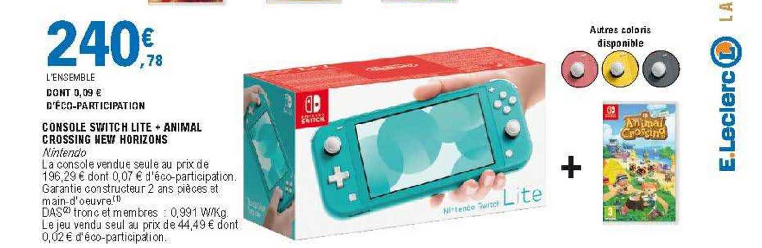 console switch lite + animal crossing new horizons