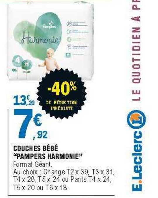 Couches Bébé "pampers Harmonie"