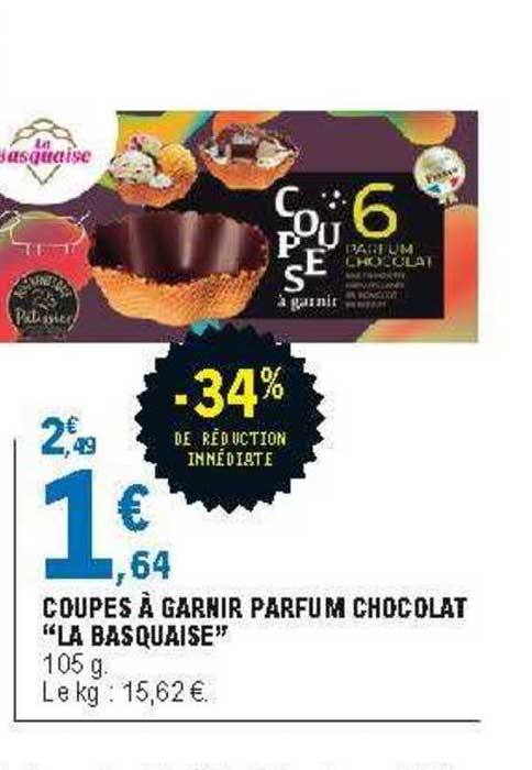 coupes à garnir parfum chocolat "la basquaise"