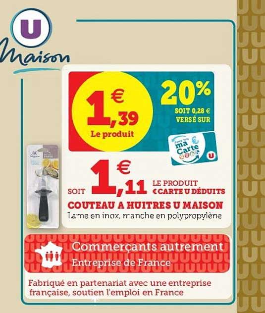 Couteau à Huîtres U Maison