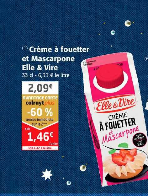 crème à fouetter et mascarpone elle & vire