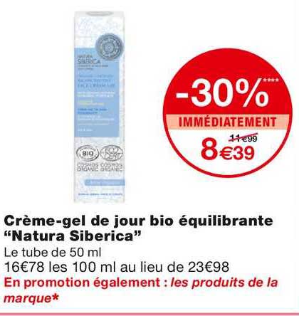 crème-gel de jour bio équilibrante "nature siberica"