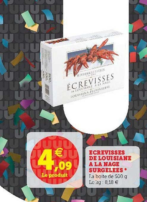 écrevisses de louisiane à la nage surgelées