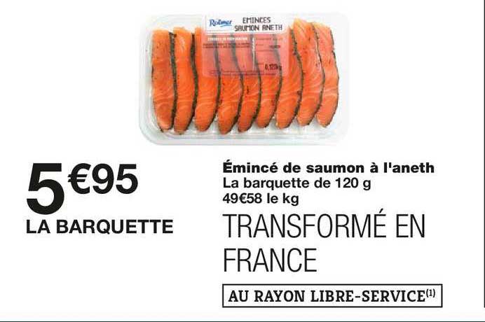 émincé de saumon à l'aneth