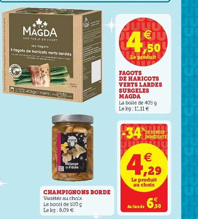 fagots de haricots verts lardes surgelés magda