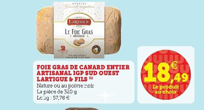 foie gras de canard entier artisanal igp sud ouest lartigue & fils