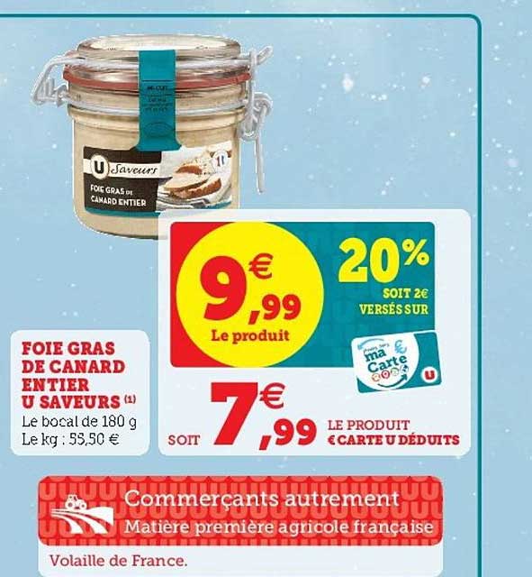 Foie Gras De Canard Entier U Saveurs