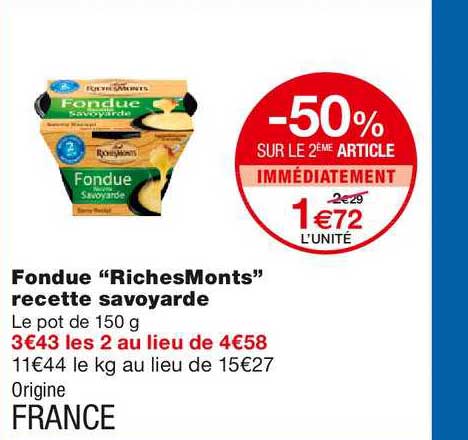 fondue "richesmonts" recette savoyarde