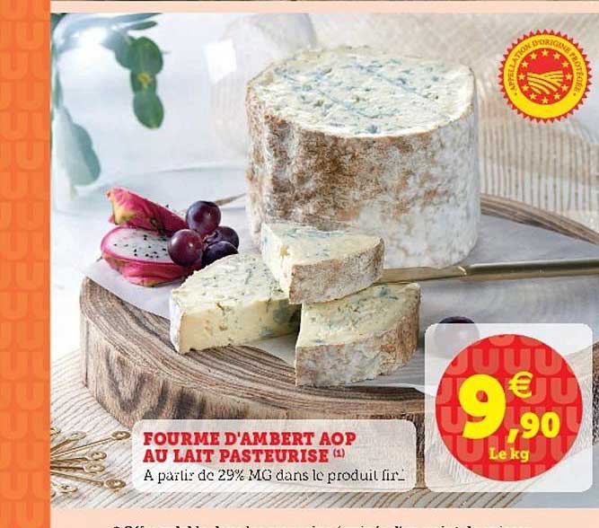 fourme d'ambert aop au lait pasteurisé