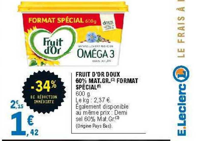 fruit d'or doux 60% mat.gr. format spécial