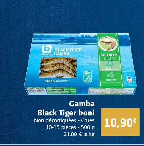 gamba black tiger boni