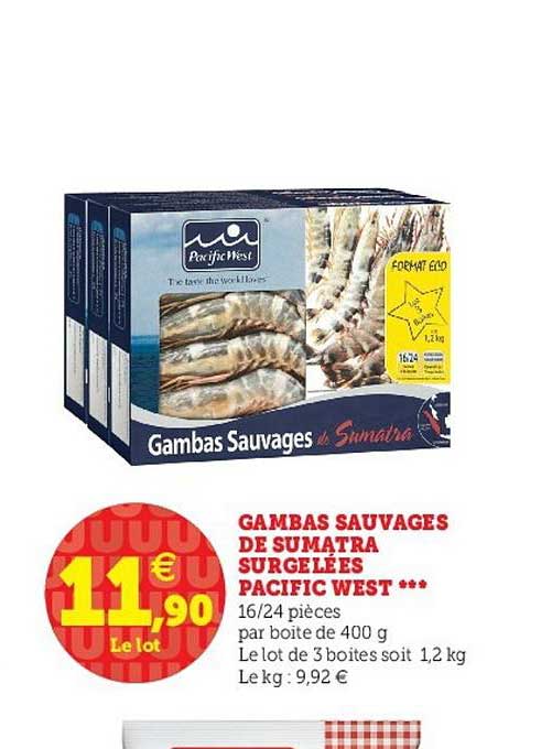 gambas sauvage de sumatra surgelées pacific west