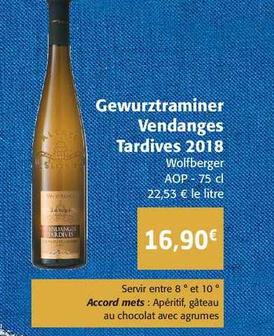 gewurztraminer vendanges tardives 2018