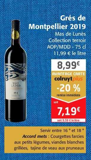 grés de montpellier 2019 mas de lunes collection terroir