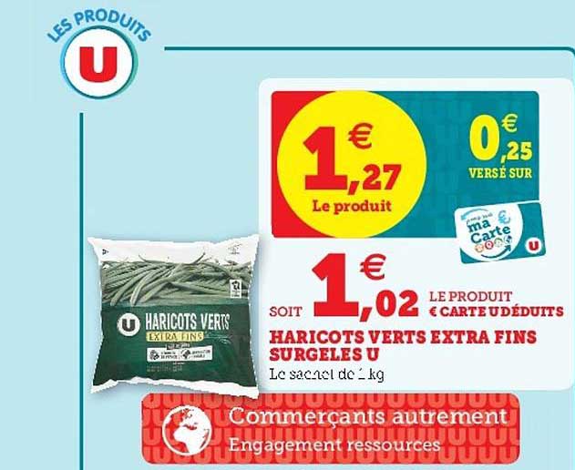 Haricots Verts Extra Fins Surgelés U