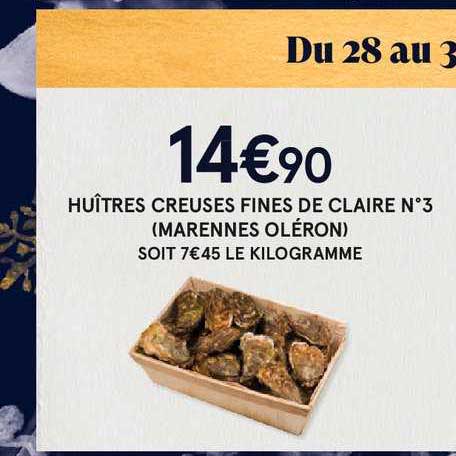 huîtres creuses fines de claire n°3 (marennes oléron)