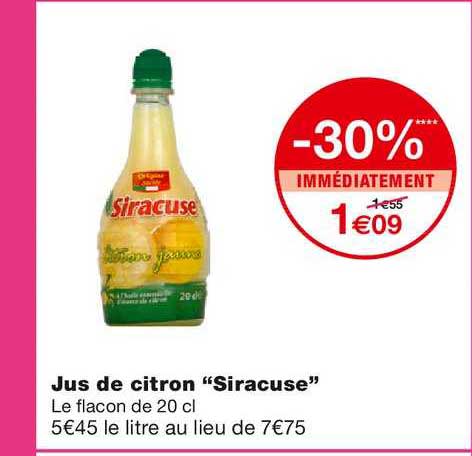 jus de citron siracuse -30% immédiatement