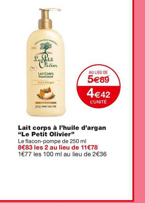 lait corps à l'huile d'argan "le petit olivier"