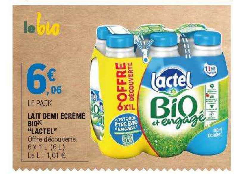 Lait Demi écrémé Bio "lactel"