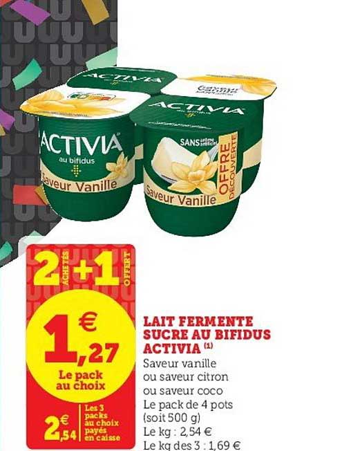 Lait Fermenté Sucré Au Bifidus Activia