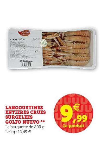langoustines entières crues surgelés golfo nuevo