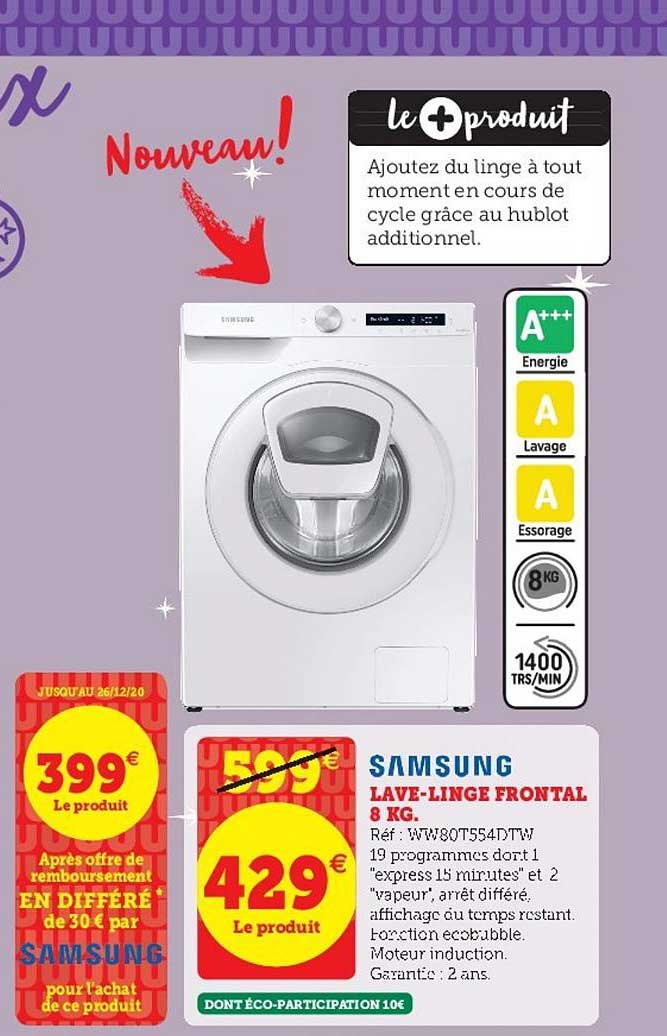 lave-linge frontal 8 kg samsung