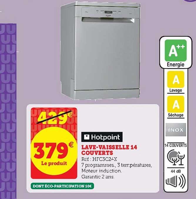 lave-vaisselle 14 couverts hotpoint