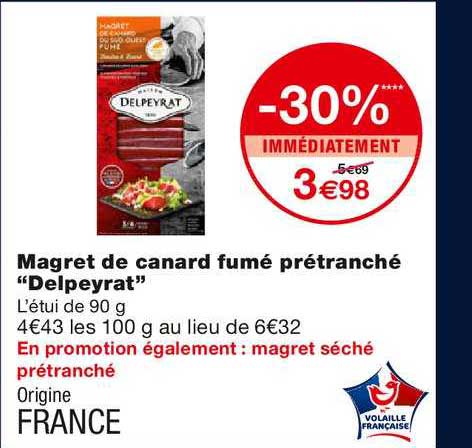 Magret De Canard Fumé Prétranché "delpeyrat"