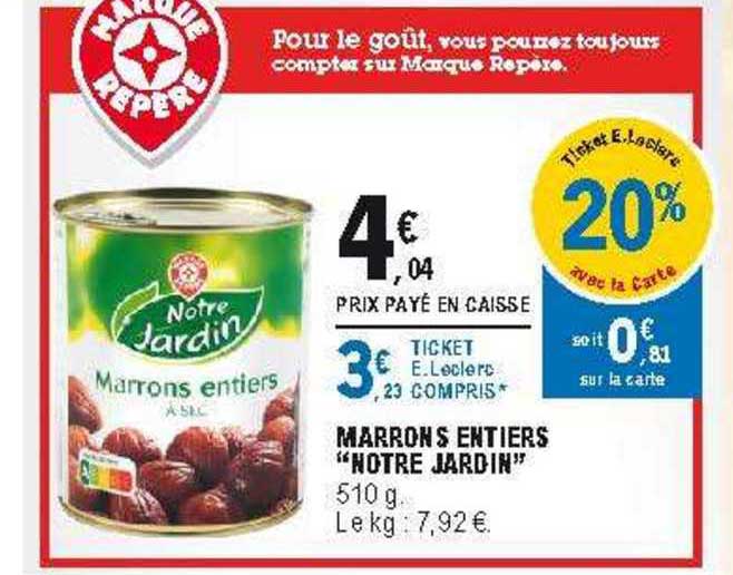 marrons entiers "notre jardin"