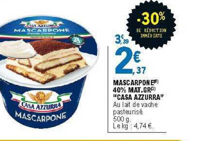 mascarpone 40% mat.gr. "casa azzurra"