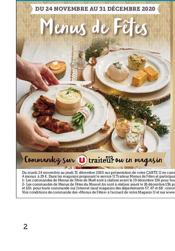 menus de fêtes u traiteur