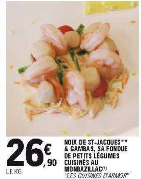noix de st jacques & gambas sa fondue de petits légumes cuisinés au monbazillac